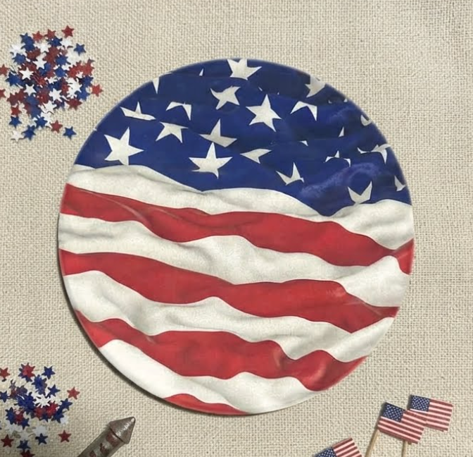 Coaster with American Flag Rippled