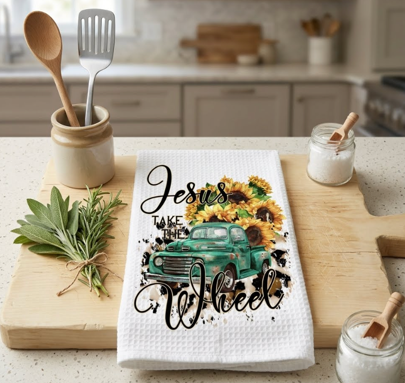 Dish/Hand Towel - Jesus Take the Wheel