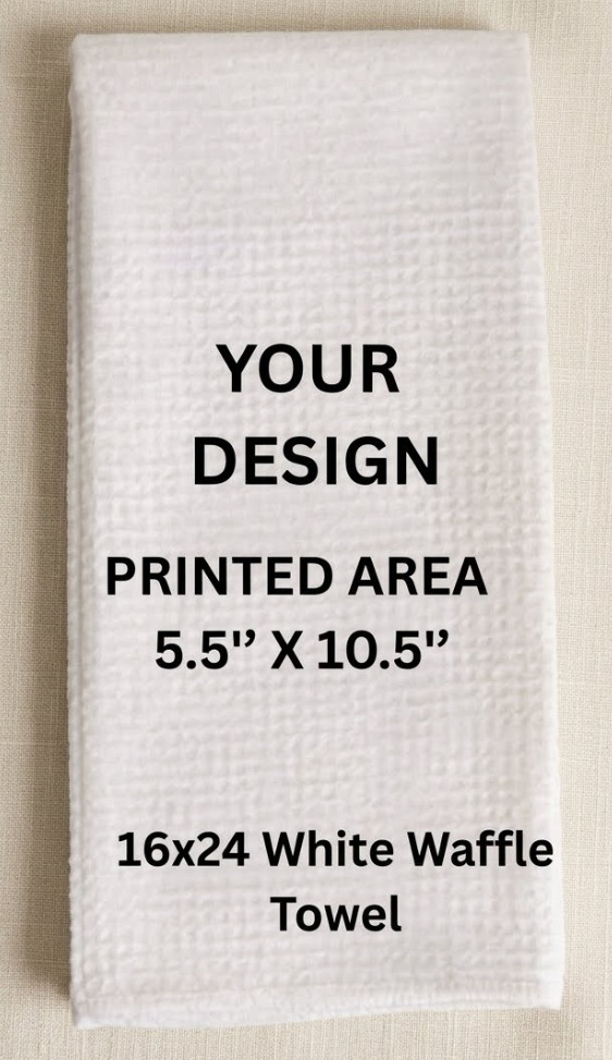 White Waffle Towel -Personalized