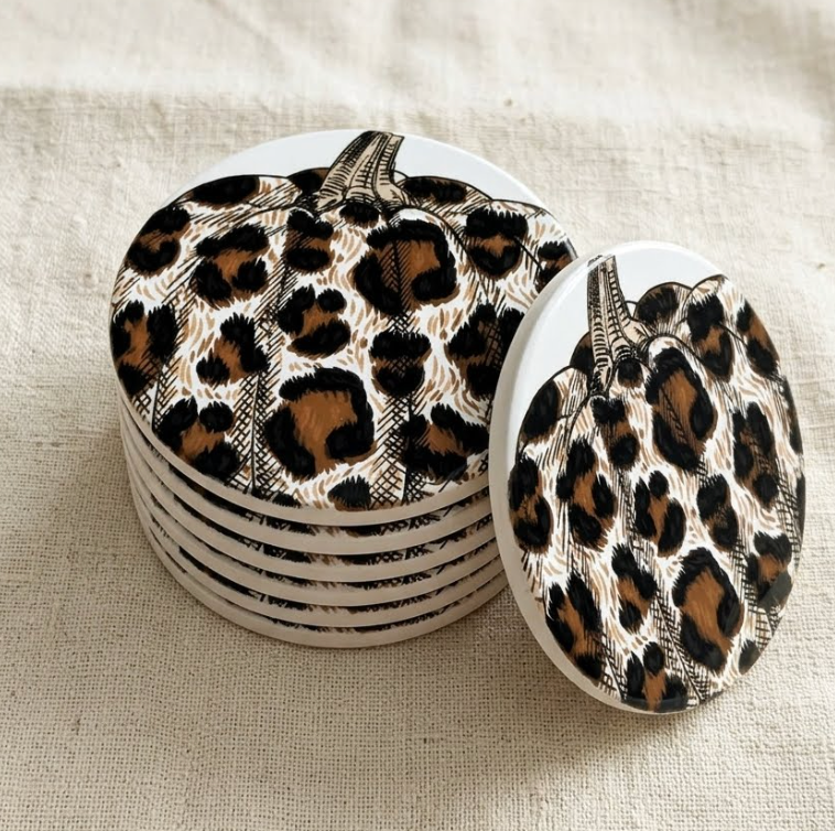 Dish/Hand Towel - Leopard Pumpkin- Black and Brown