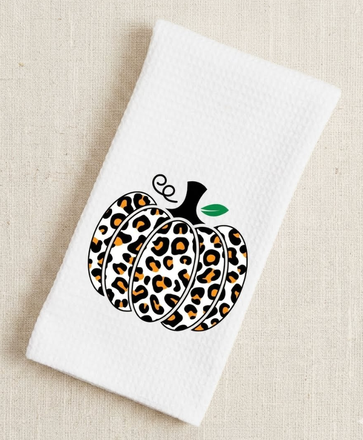 Dish/Hand Towel - Leopard Pumpkin- Orange and Black