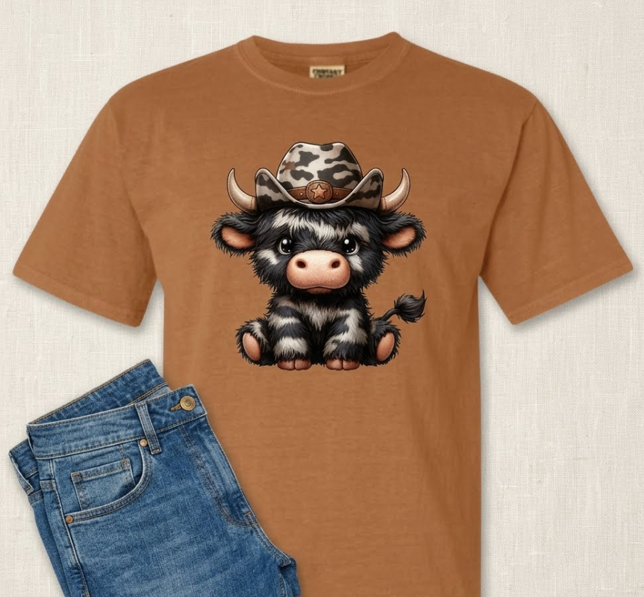 Adult - Highland Cow on a Comfort Colors T-Shirt