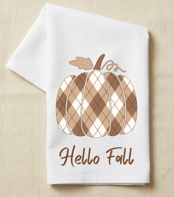 Pumpkin Diamond Pattern in Brown, Tan and Cream