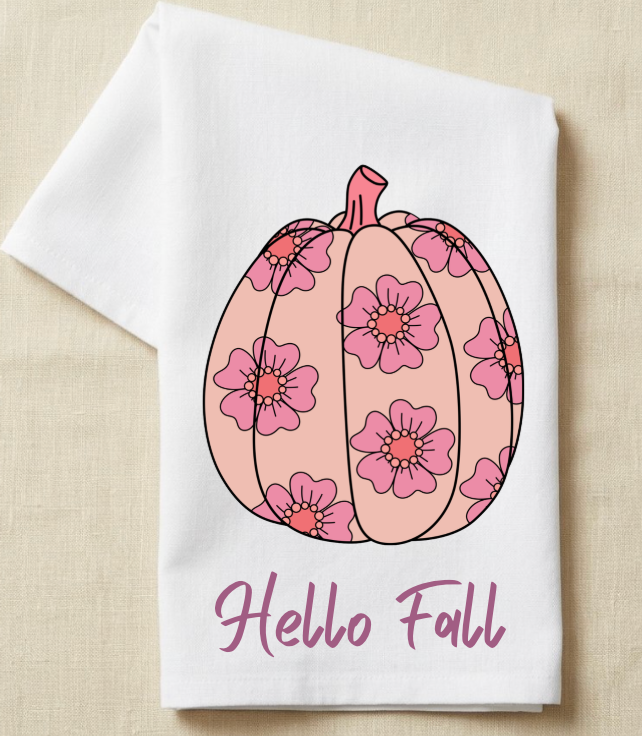 Retro Style Pumpkin with flowers