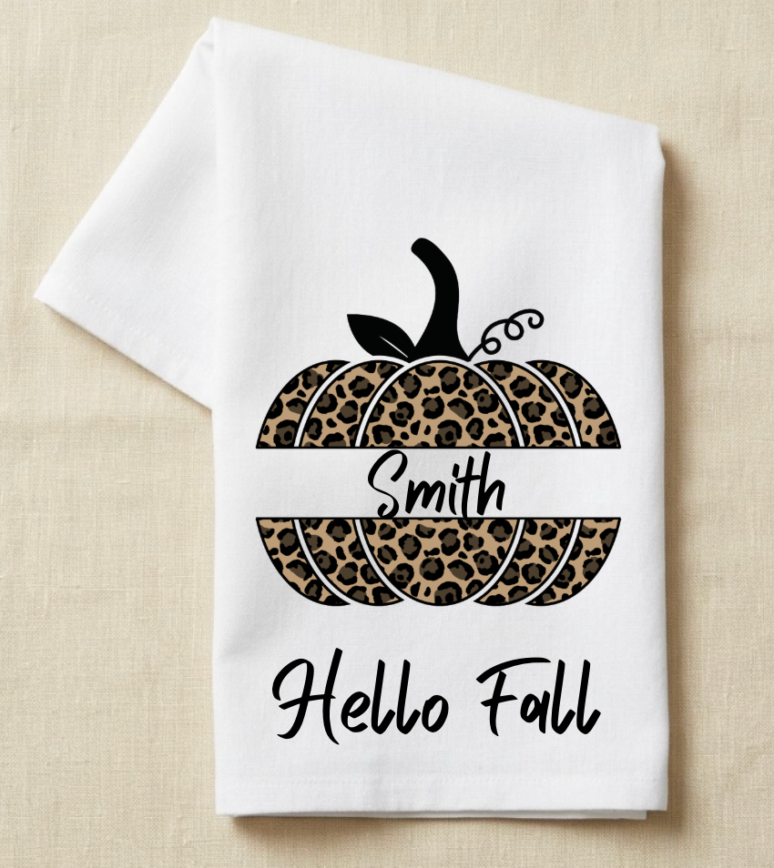 Leopard Pumpkin with Hello Fall