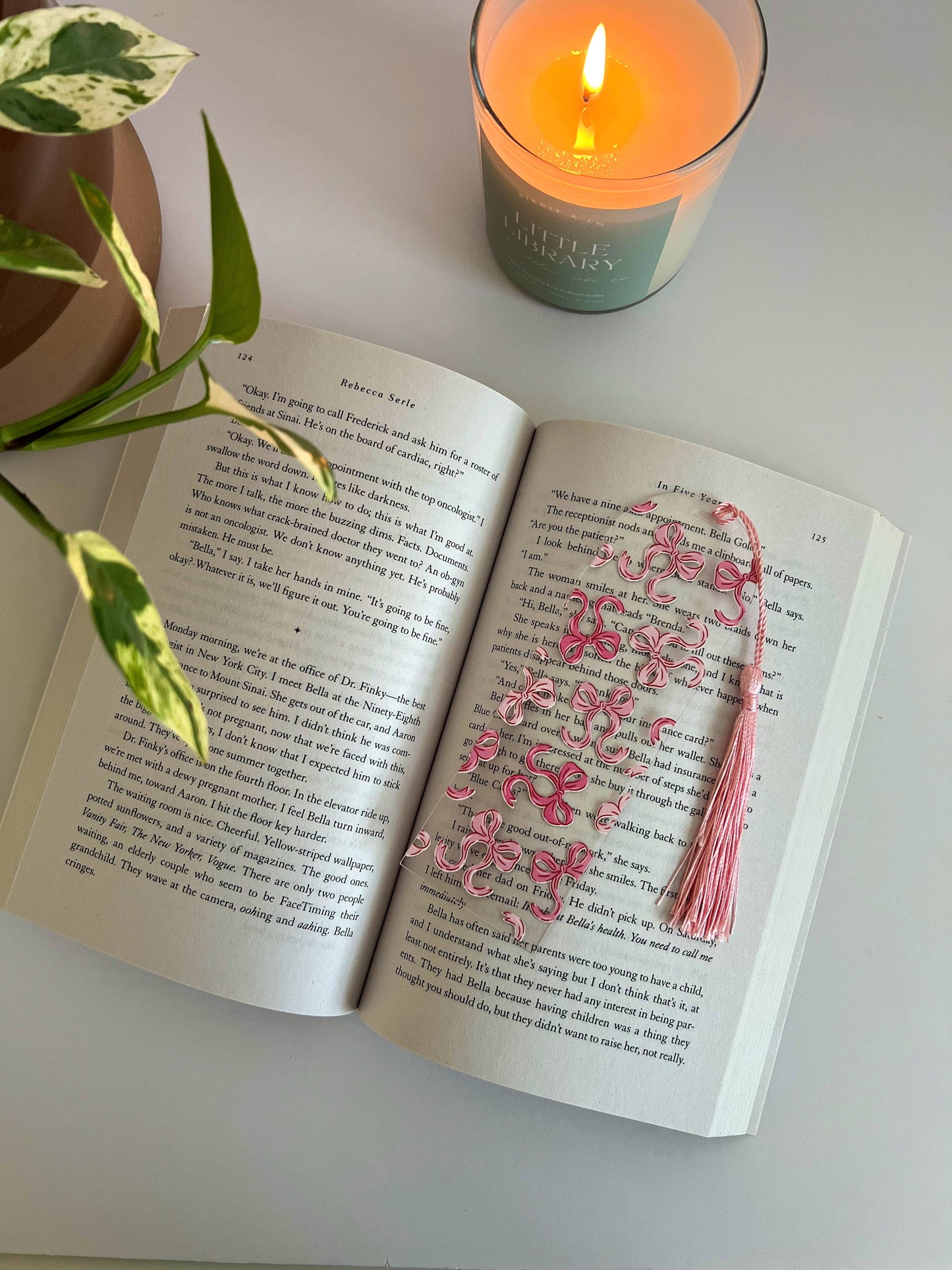 Pink Bow Bookmark
