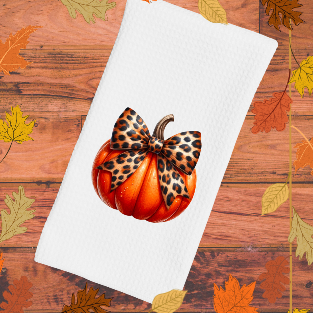 Dish Towel- Pumpkin with bow