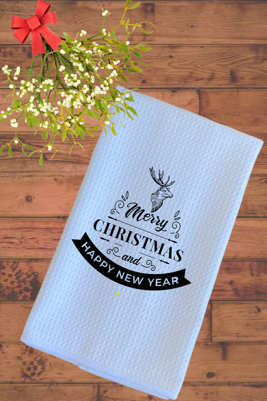 Dish Towel - Merry Christmas -Happy New Year