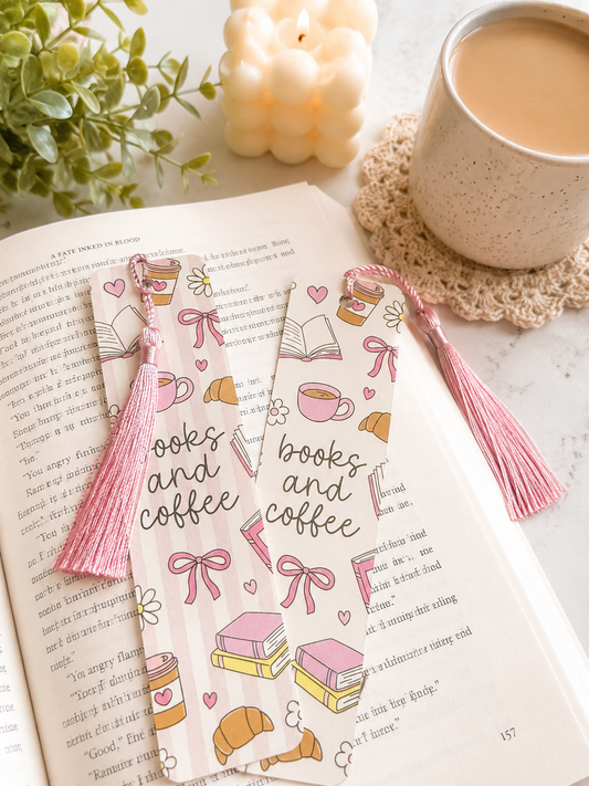 Books & Coffee Tassel Bookmark