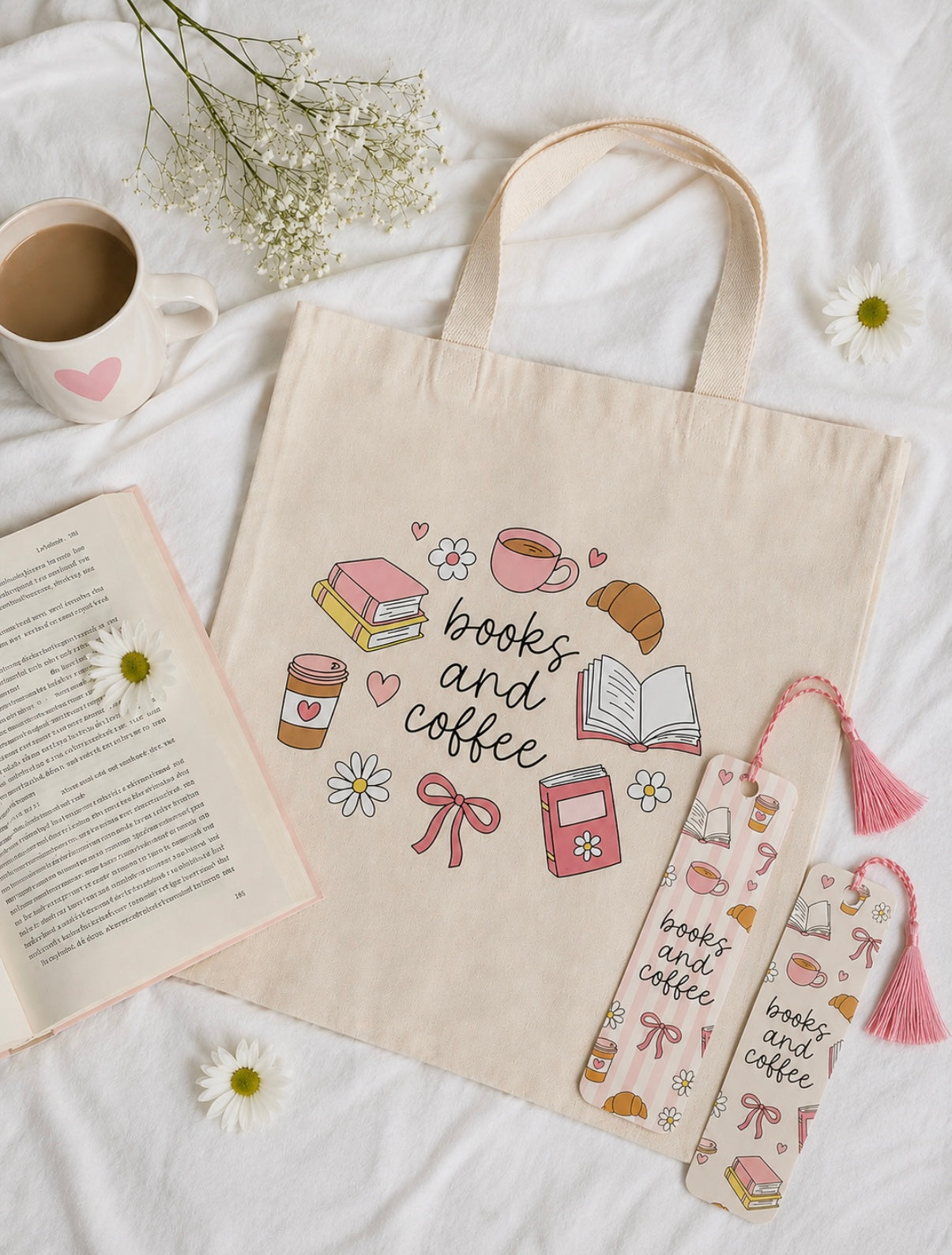 Books And Coffee Tote Bag