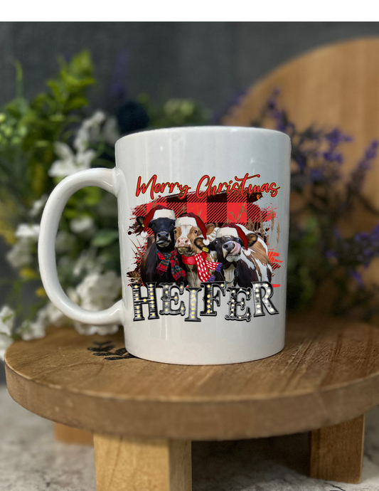 Coffee Cup-Merry Christmas Heifer