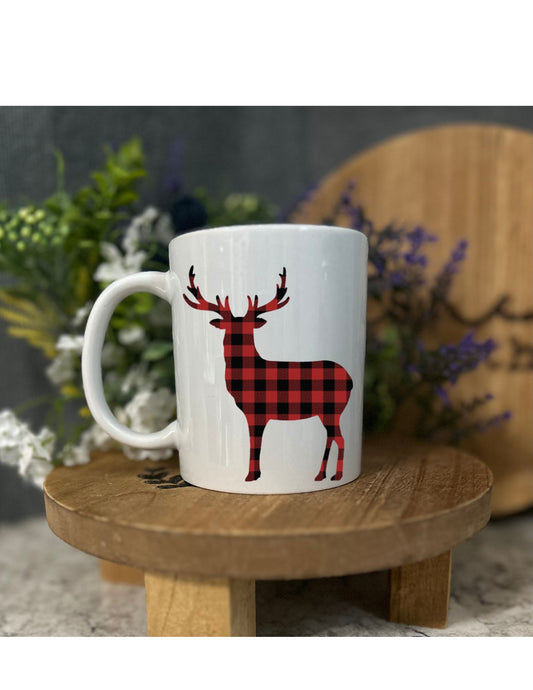 Coffee Cup-Plaid Deer