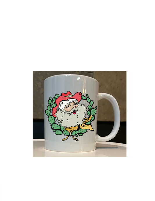 Coffee Cup-Santa with Wreath