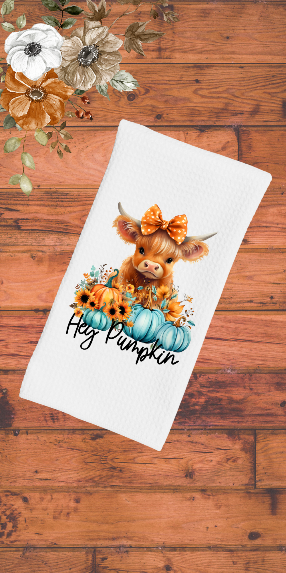 Dish Towel- Highland Cow - Hey Pumpkin