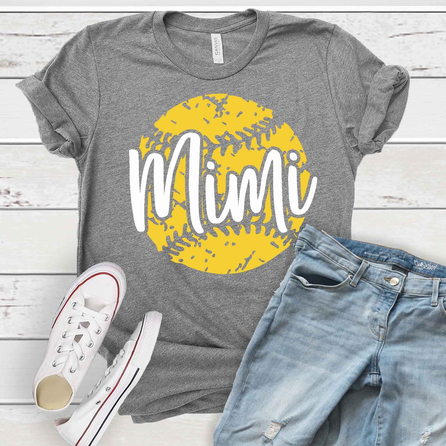 T-Shirt - Mimi -White/Yellow