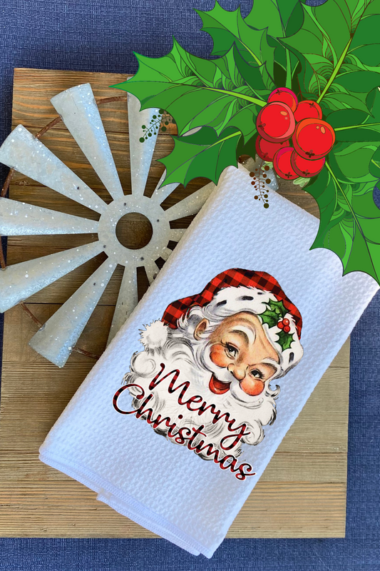 Dish Towel - Santa Merry Christmas