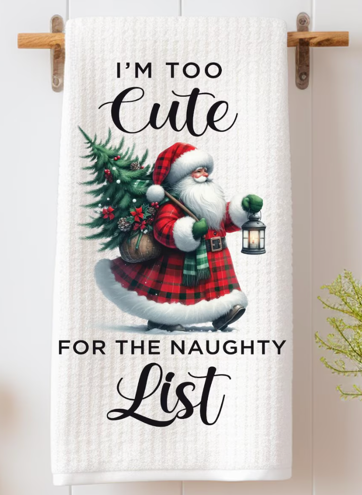 Dish Towel Too Cute For The Naughty List