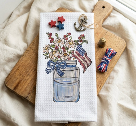 Jar with Flowers and Flag