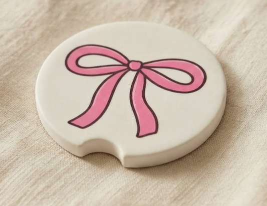 Car Coaster - Pink Bow
