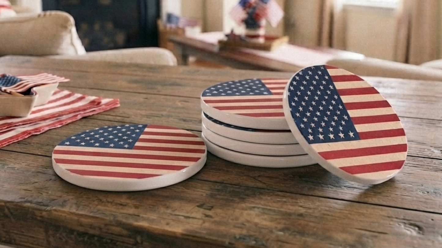 Coaster with American Flag