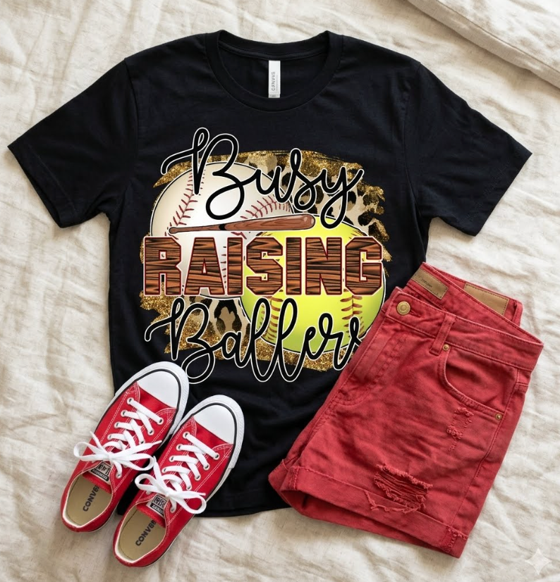 T-Shirt - Busy Raising Ballers Black