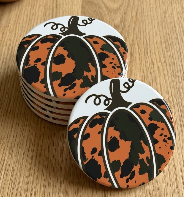 Dish/Hand Towel - Orange and Black Pumpkin