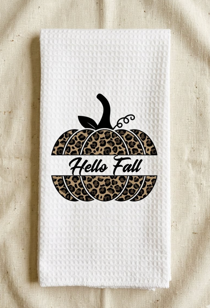 Coaster  Leopard Pumpkin with Hello Fall