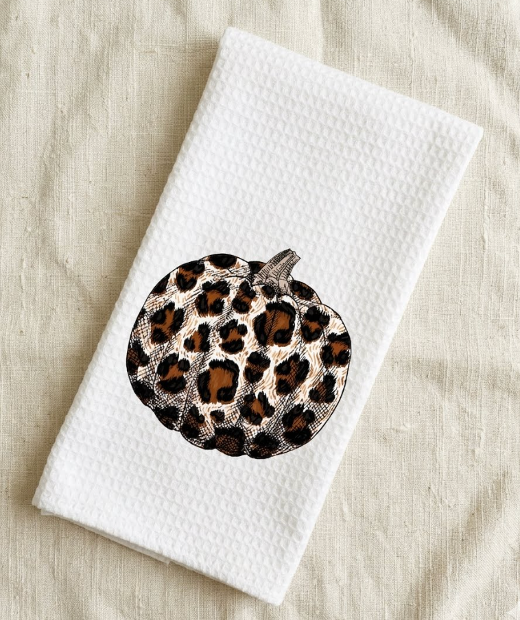 Dish/Hand Towel - Leopard Pumpkin- Black and Brown