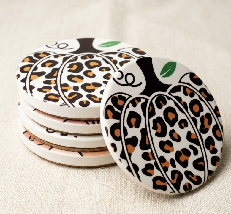 Coaster  Leopard Pumpkin with Orange and Black