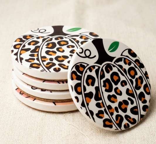 Coaster  Leopard Pumpkin with Orange and Black
