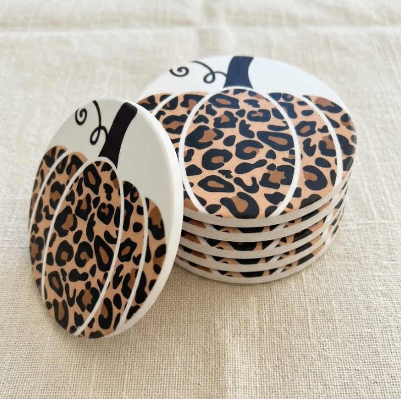 Coaster - Leopard Print Pumpkin in Brown and Black