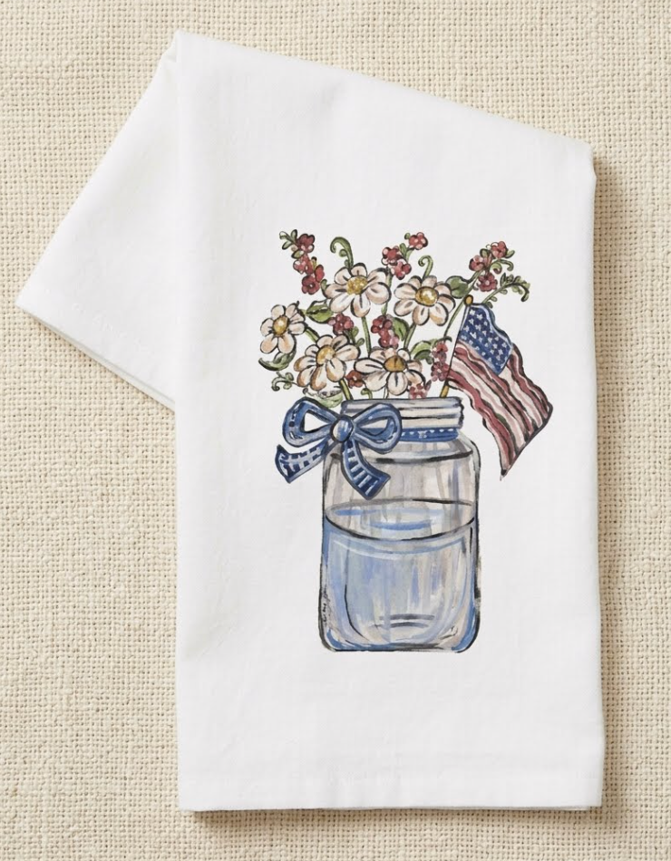 Flowers and Flag Jar