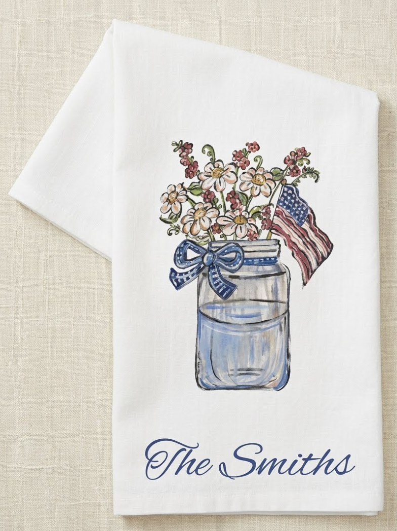 Flowers and Flag Jar