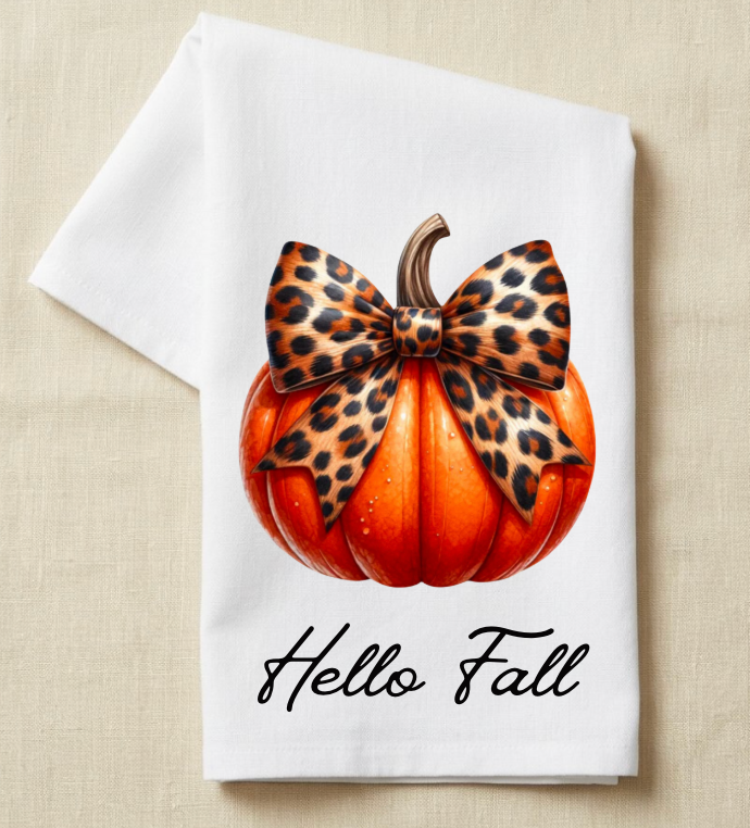 Pumpkin with Leopard Bow
