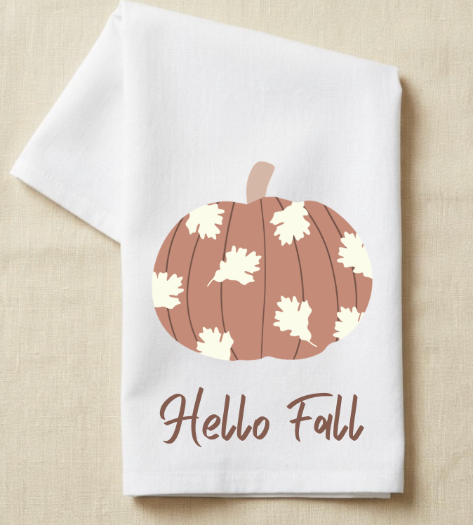 Pumpkin in brown with Fall Leaves