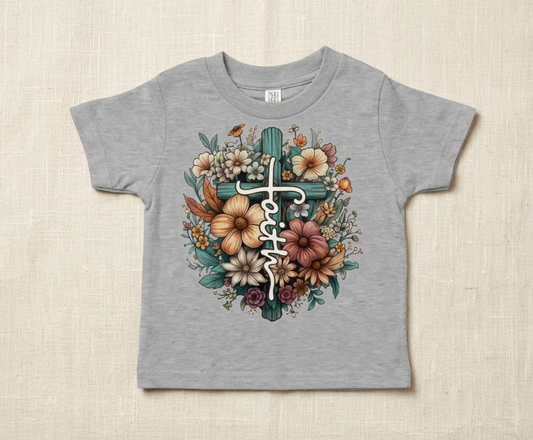 Faith W/ Cross and Flowers