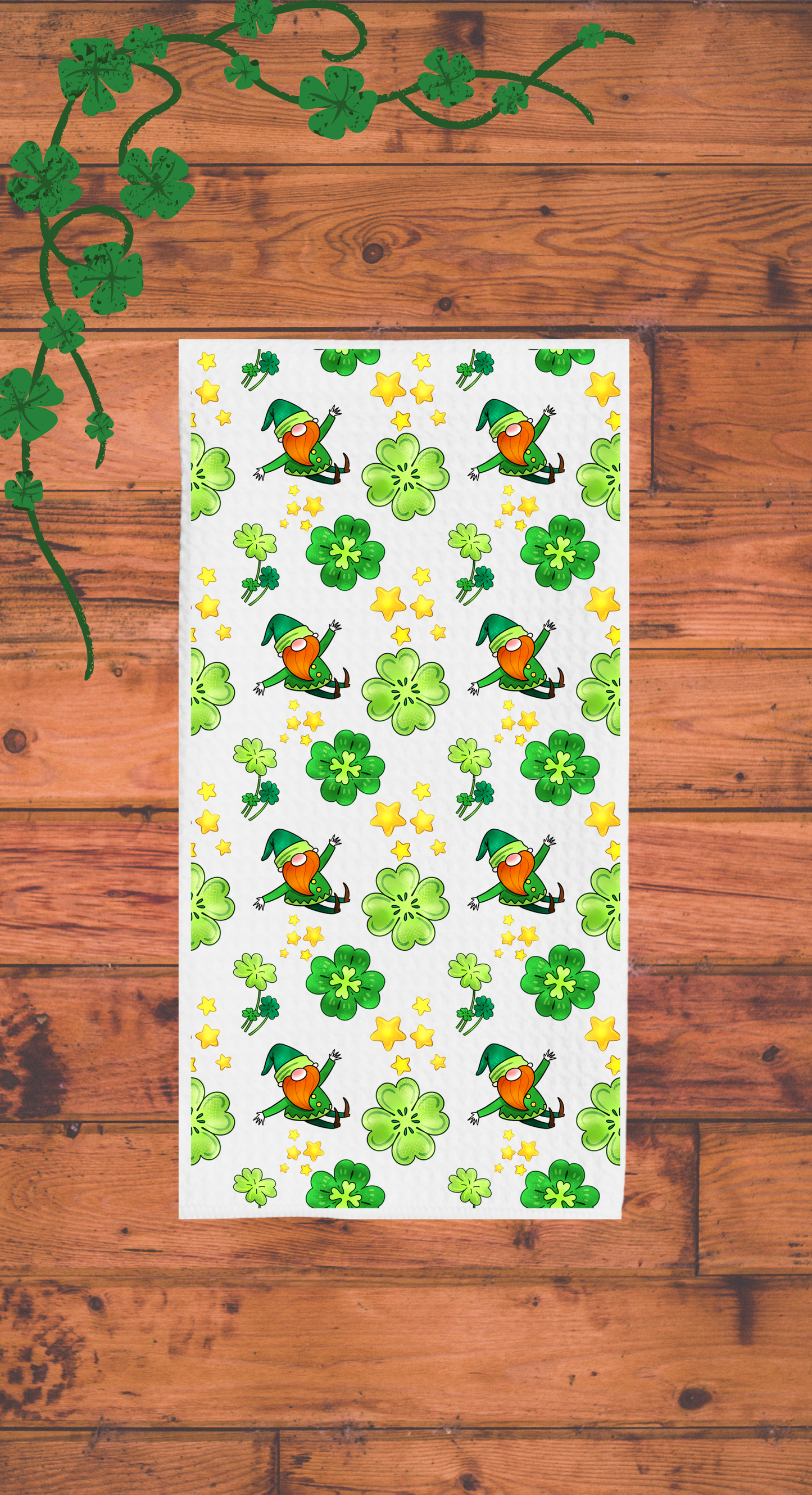 Leprechaun and clovers