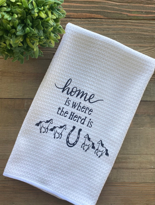 Dish Towel- Home Is Where The Herd Is