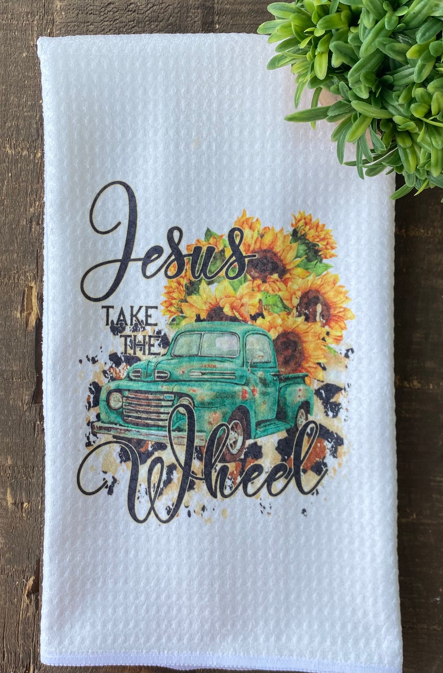 Dish Towel- Jesus Take the Wheel