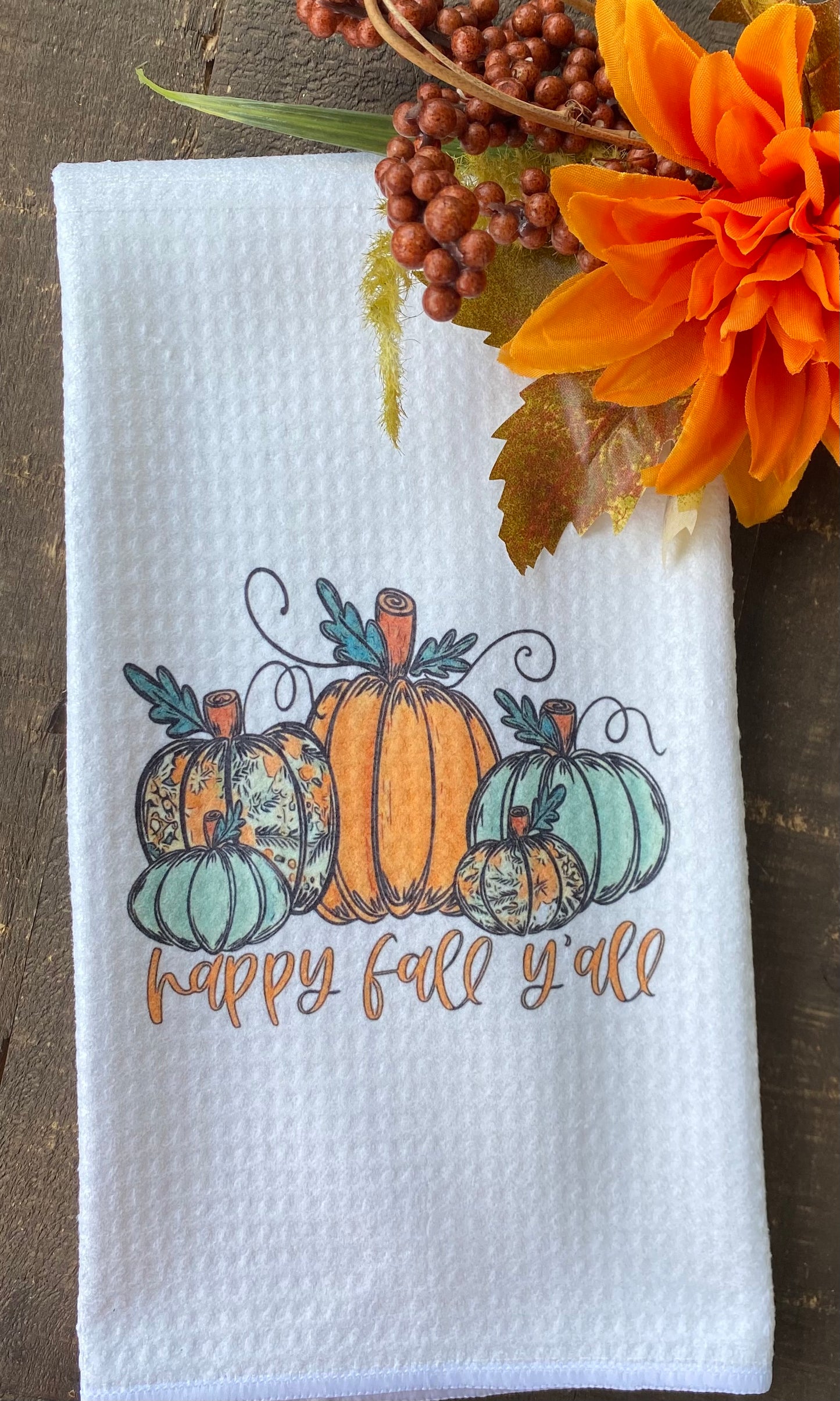 Dish Towel-Happy fall y'all