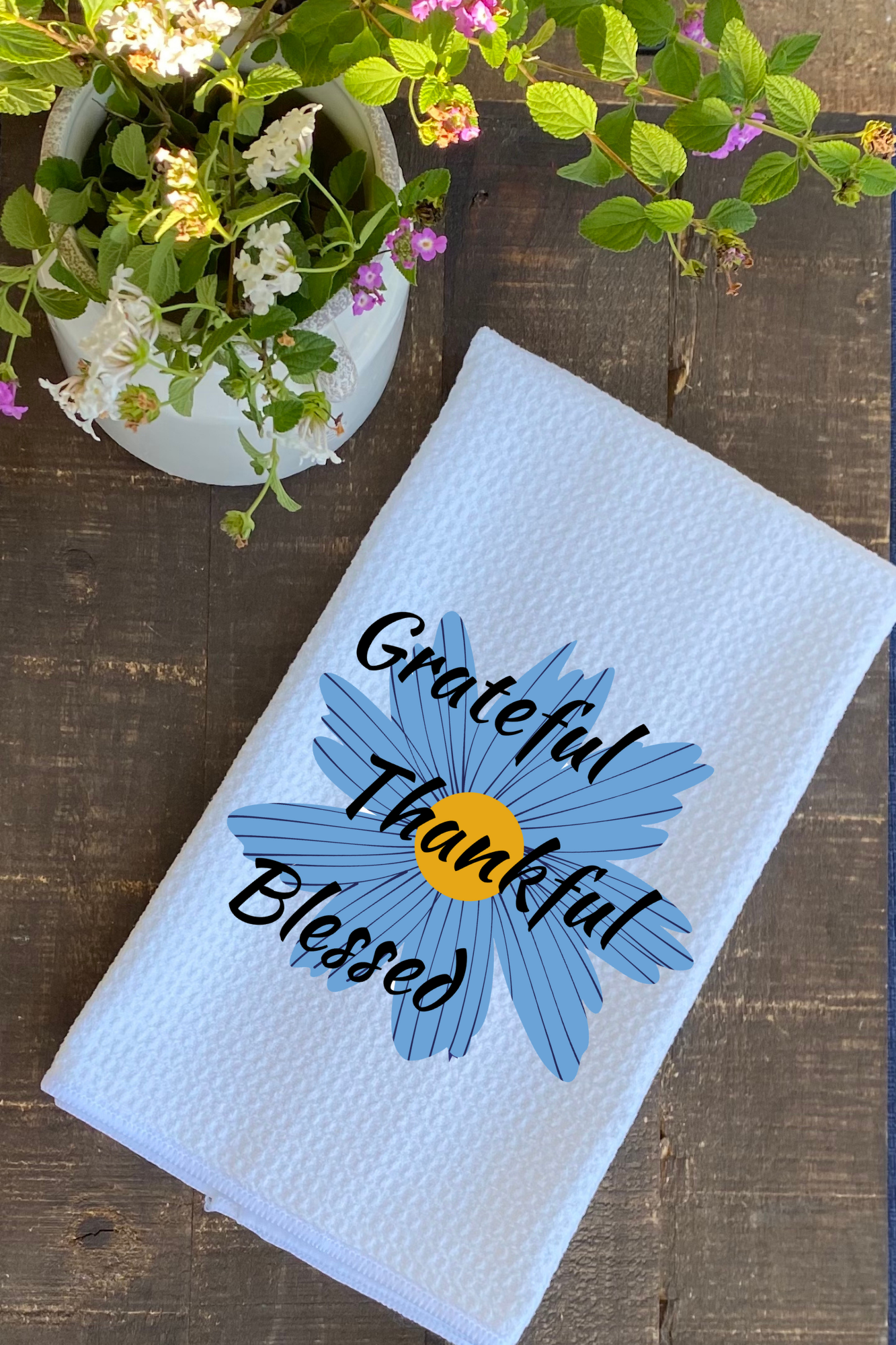 Dish Towel- Grateful Thankful Blessed