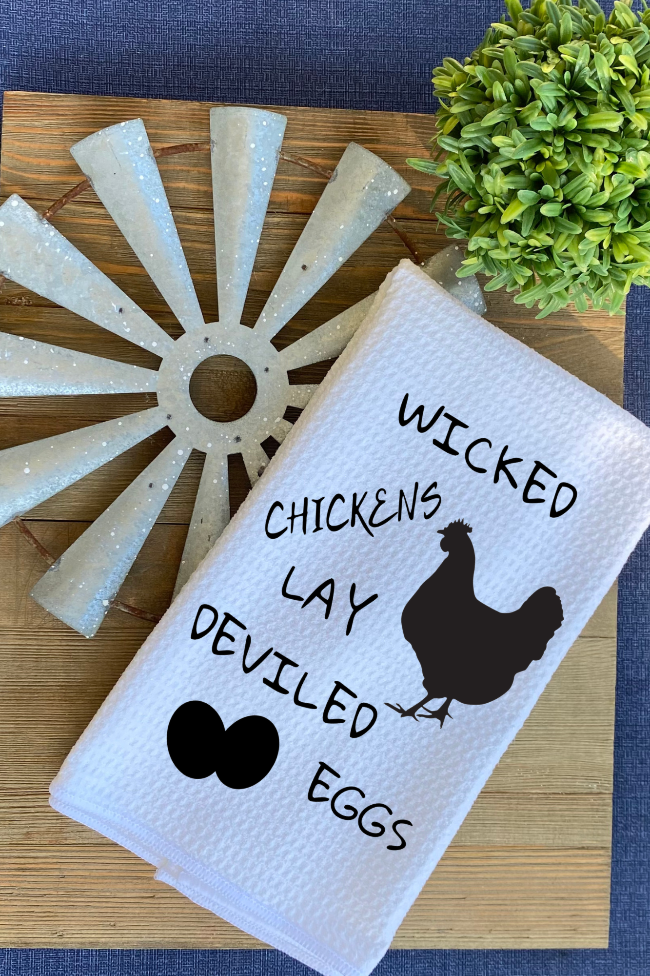 Dish Towel- Wicked Chickens Lay Deviled Eggs